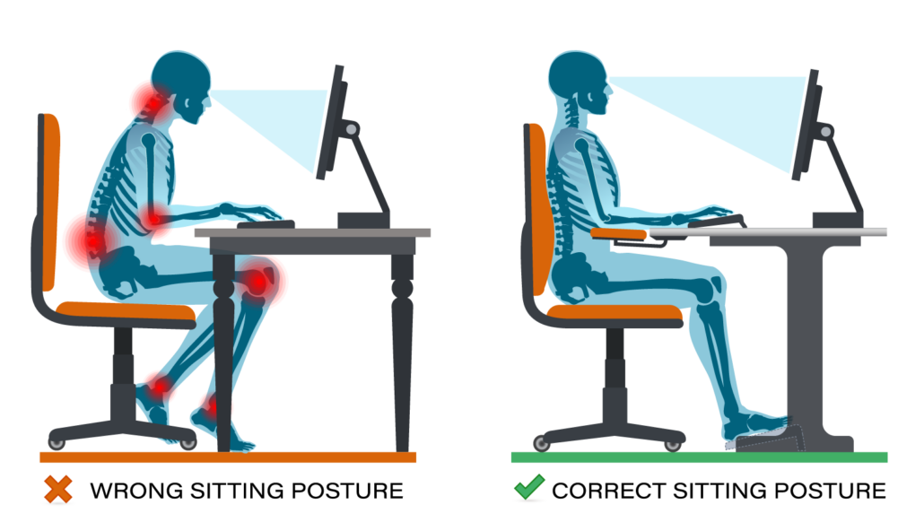ergonomische Sitzposition